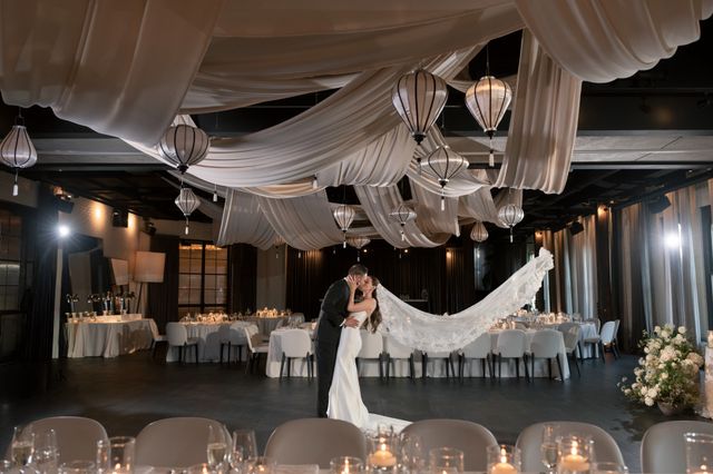 Featured photo from Experience This Romantic Chicago Wedding at a Modern Industrial Space with Draped Ceiling Details