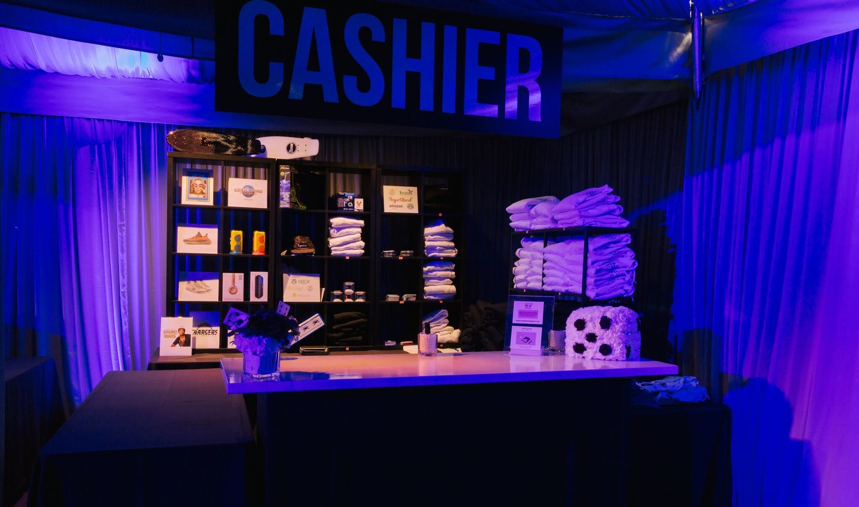 Branded merchandise at an event