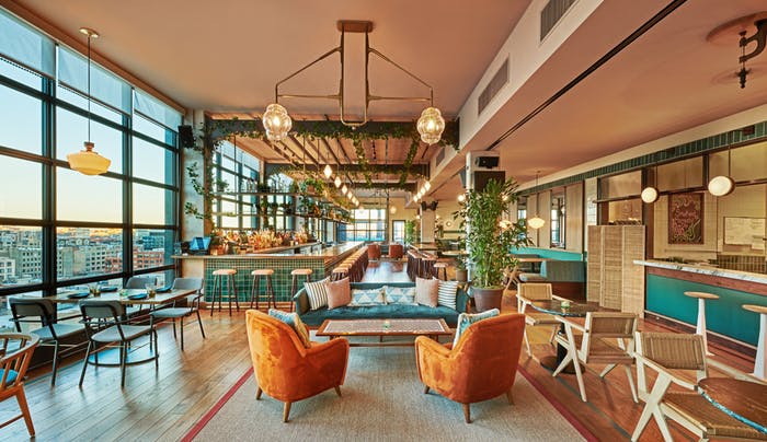 Private event space with floor to ceiling windows and modern design at The Hoxton Chicago | PartySlate