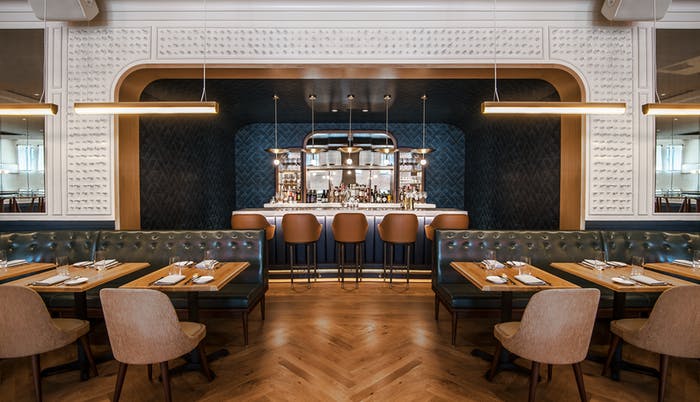 Upscale restaurant with fancy bar area and modern design, Viceroy Chicago | PartySlate