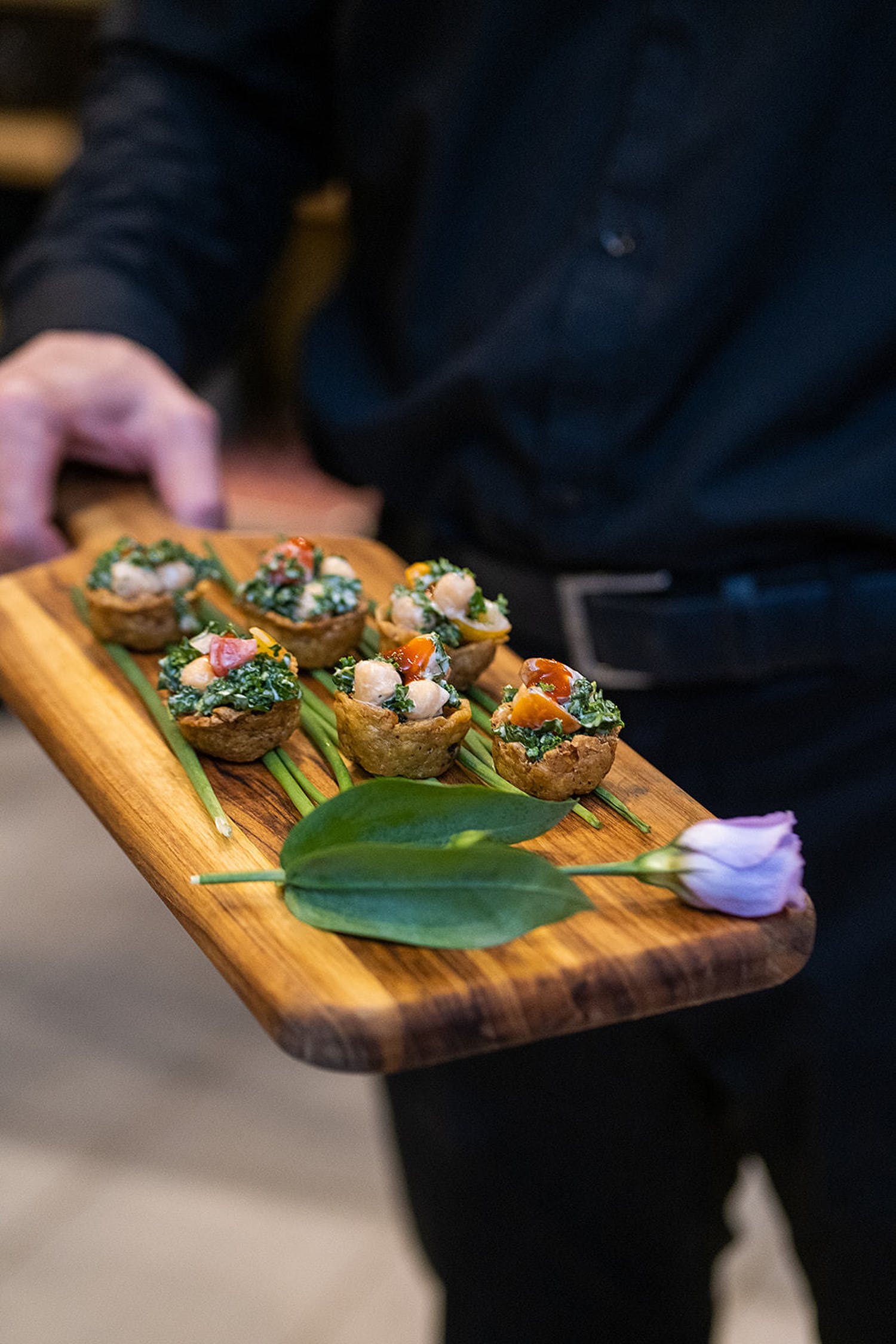 cropped photo of passed appetizers