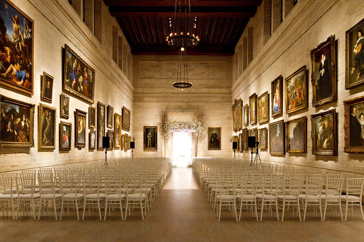 wedding ceremony in art gallery