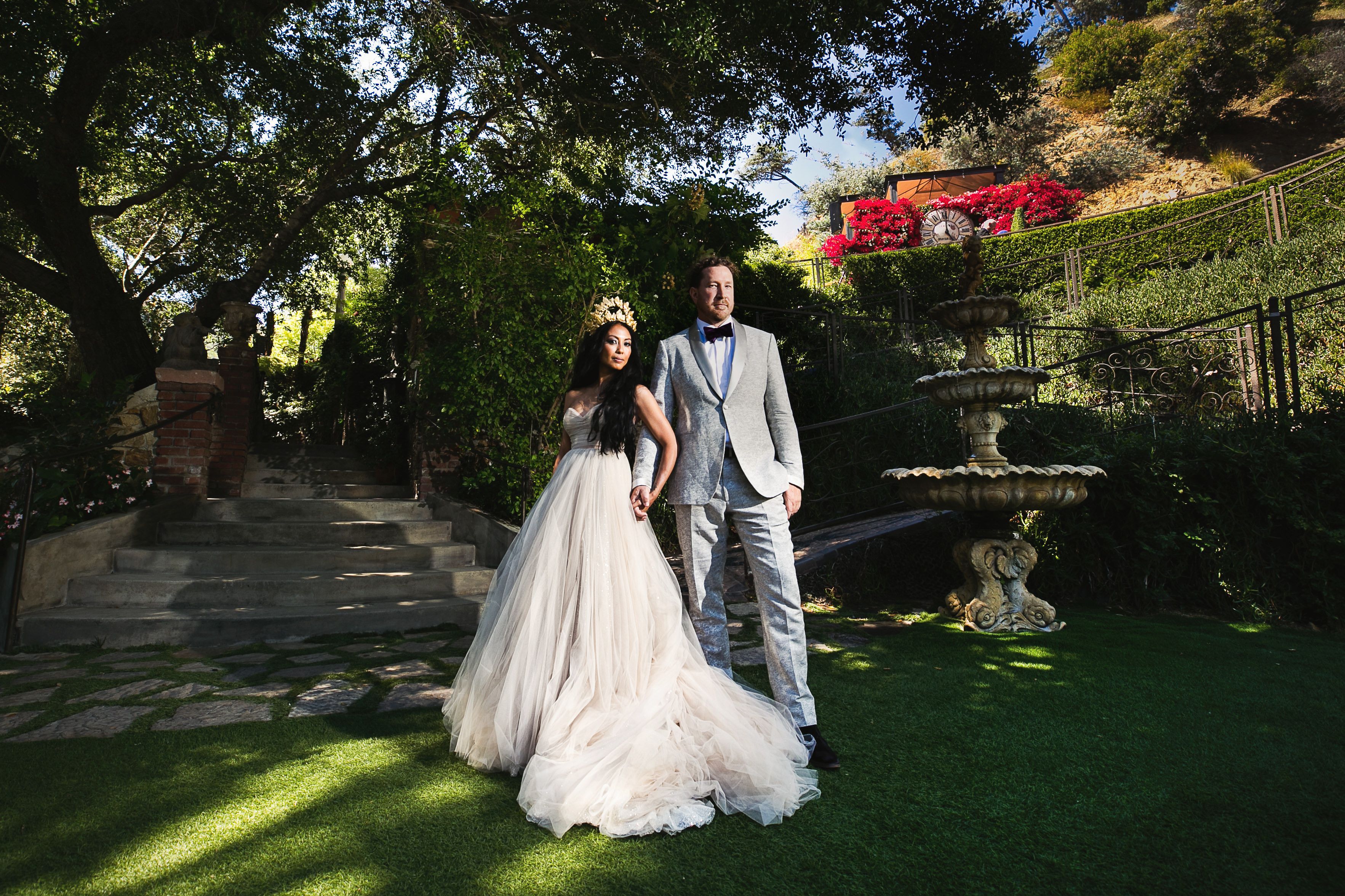 This Fairytale Wedding Twisted Tradition with Cannabis-Studded Florals, Custom Velvet Sneakers, & Vodka That Transformed Into Gin