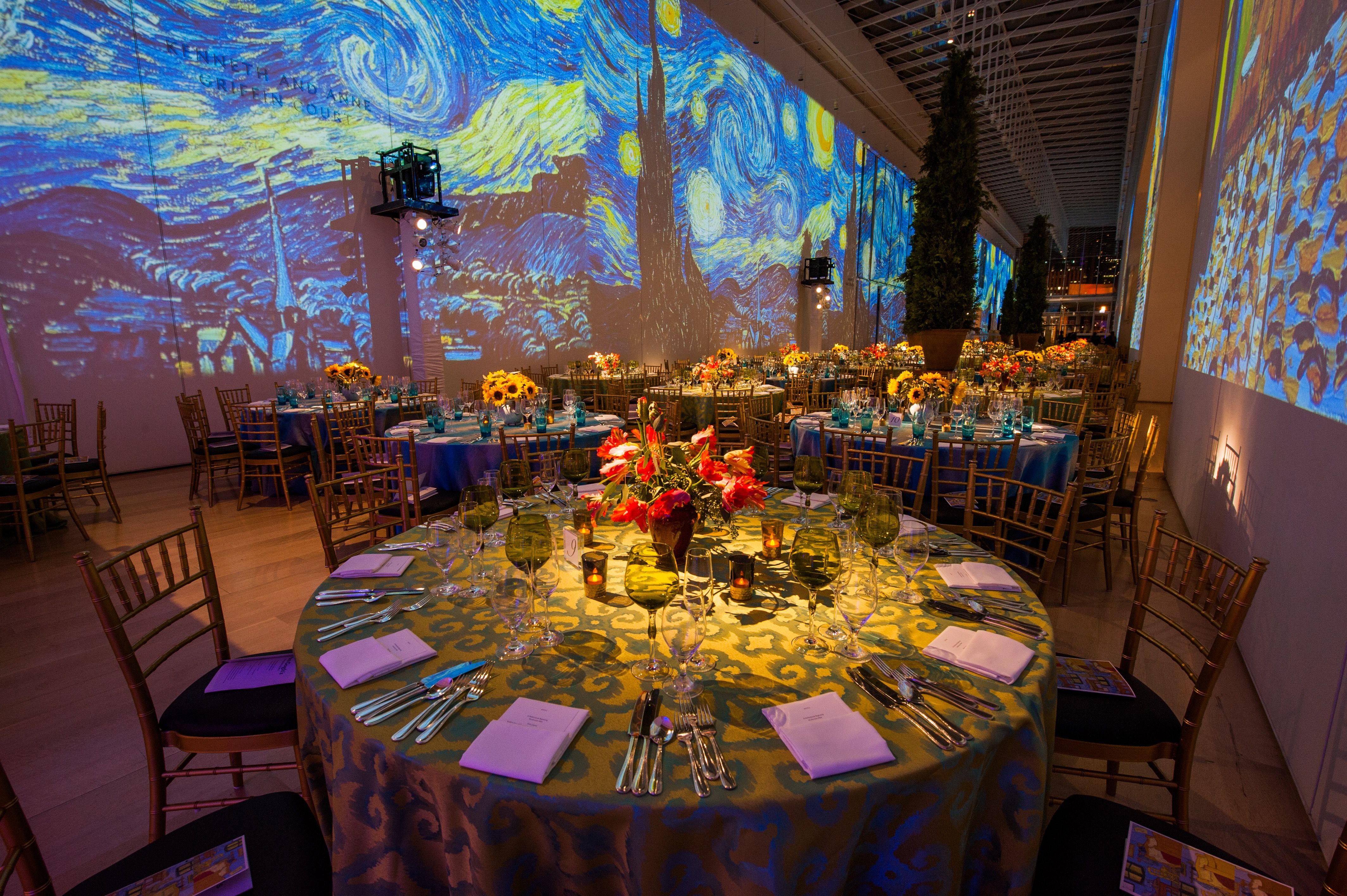 Van gogh starry night theme seating opening gala at The Art Institute of Chicago | PartySlate