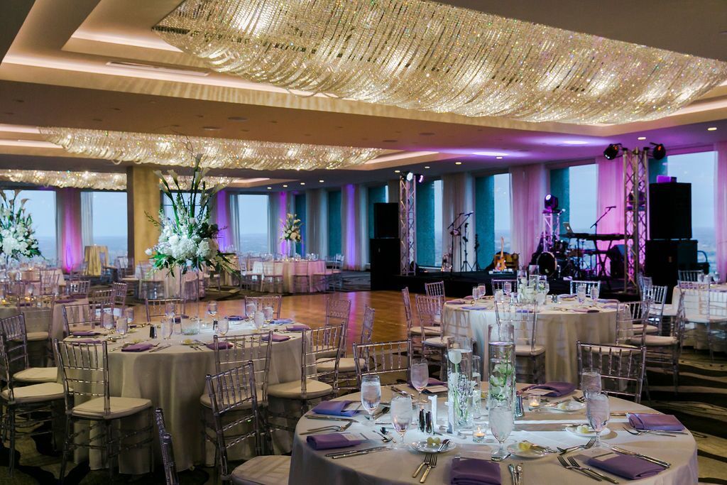 Purple-lighting wedding at the Westin Dallas Downtown Hotel Pecan Ballroom | PartySlate
