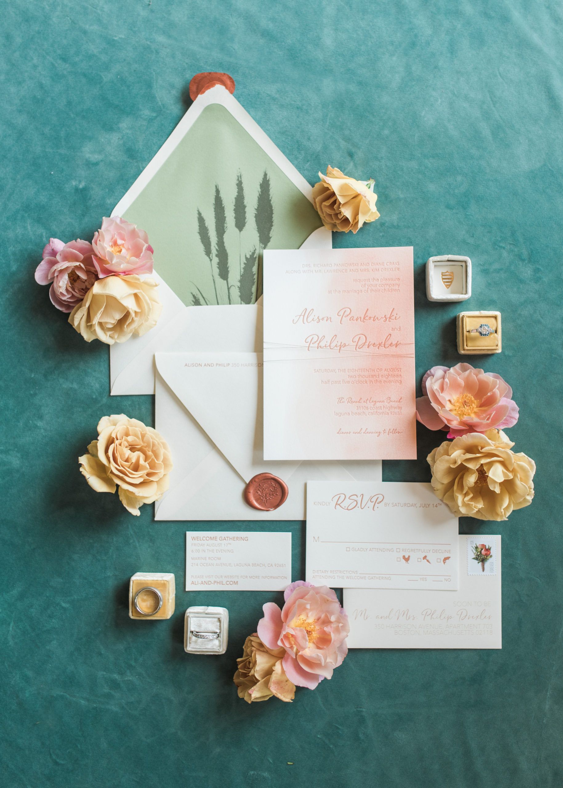 Bohemian Teal Wedding at The Ranch at Laguna Beach