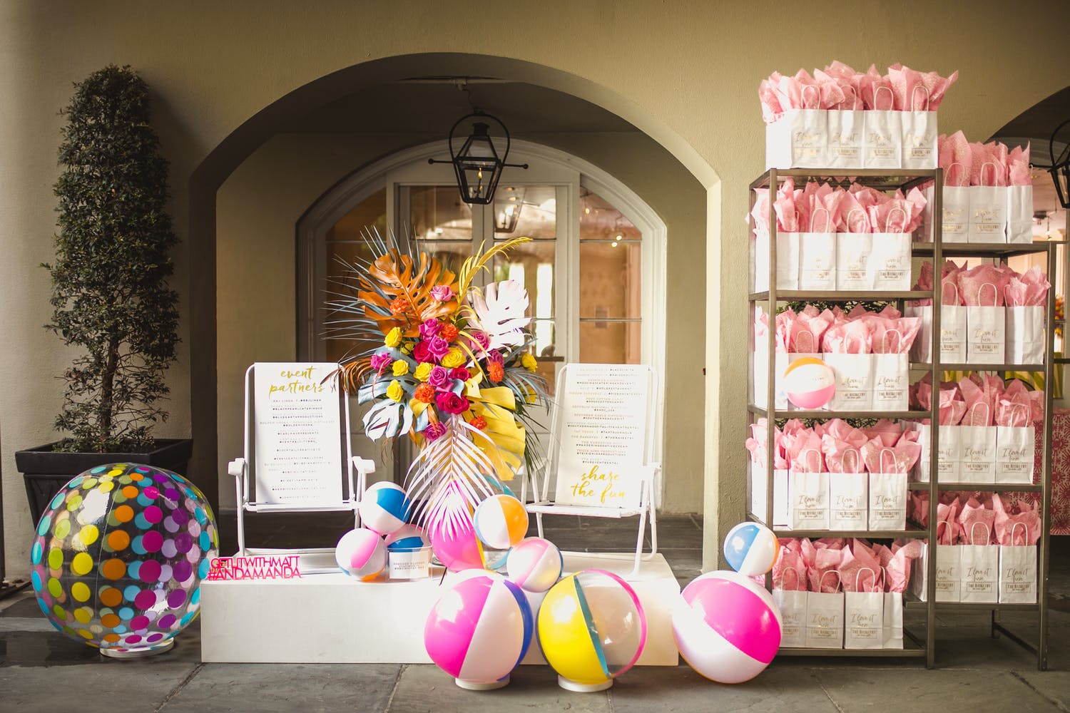 Pool Party Swag Station With Beach Ball Décor | PartySlate