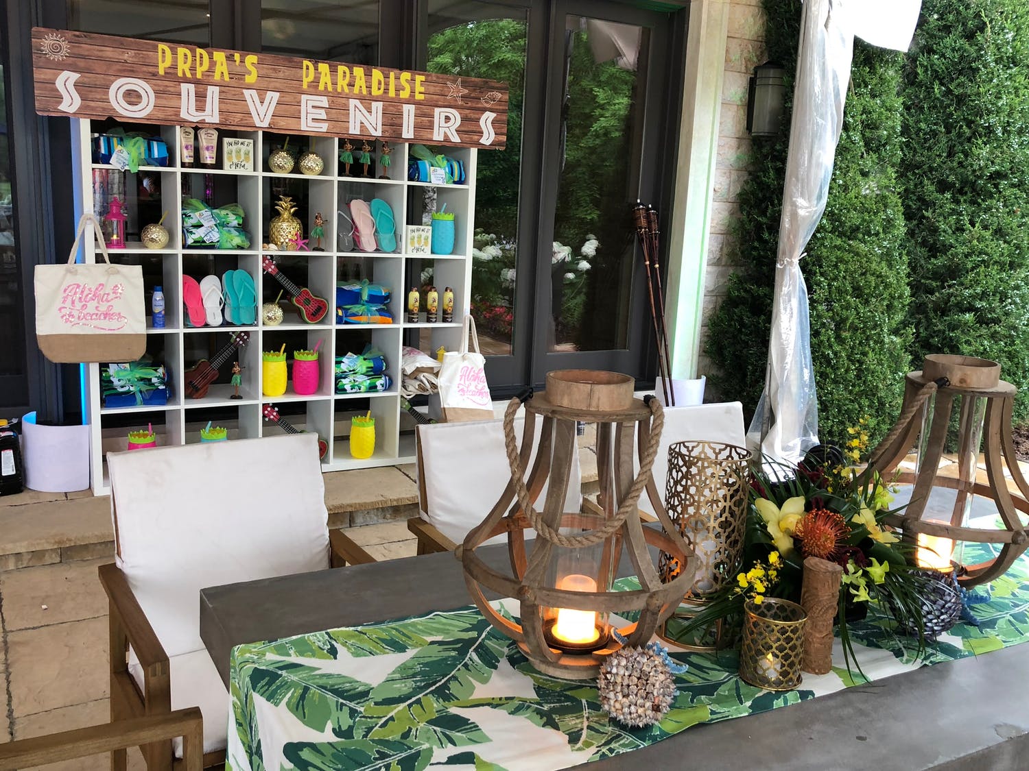 Tropical-Themed Pool Party Souvenir & Swag Station | PartySlate