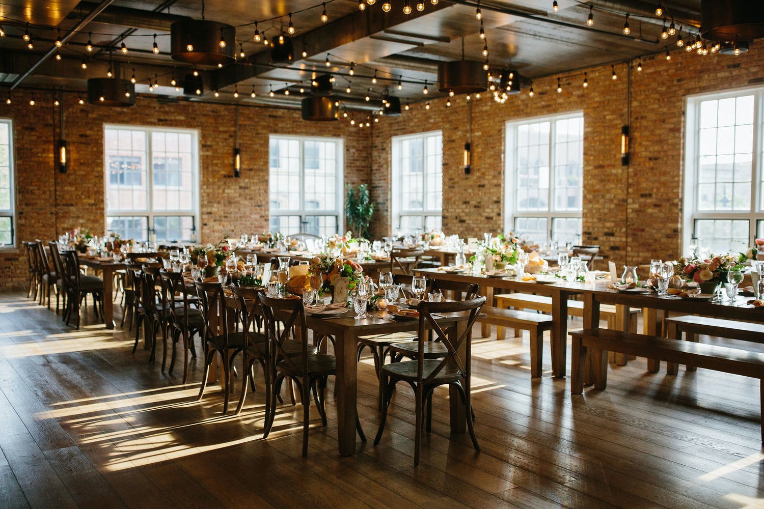 Rustic Modern Wedding Reception at Loft Lucia in West Loop Chicago | PartySlate