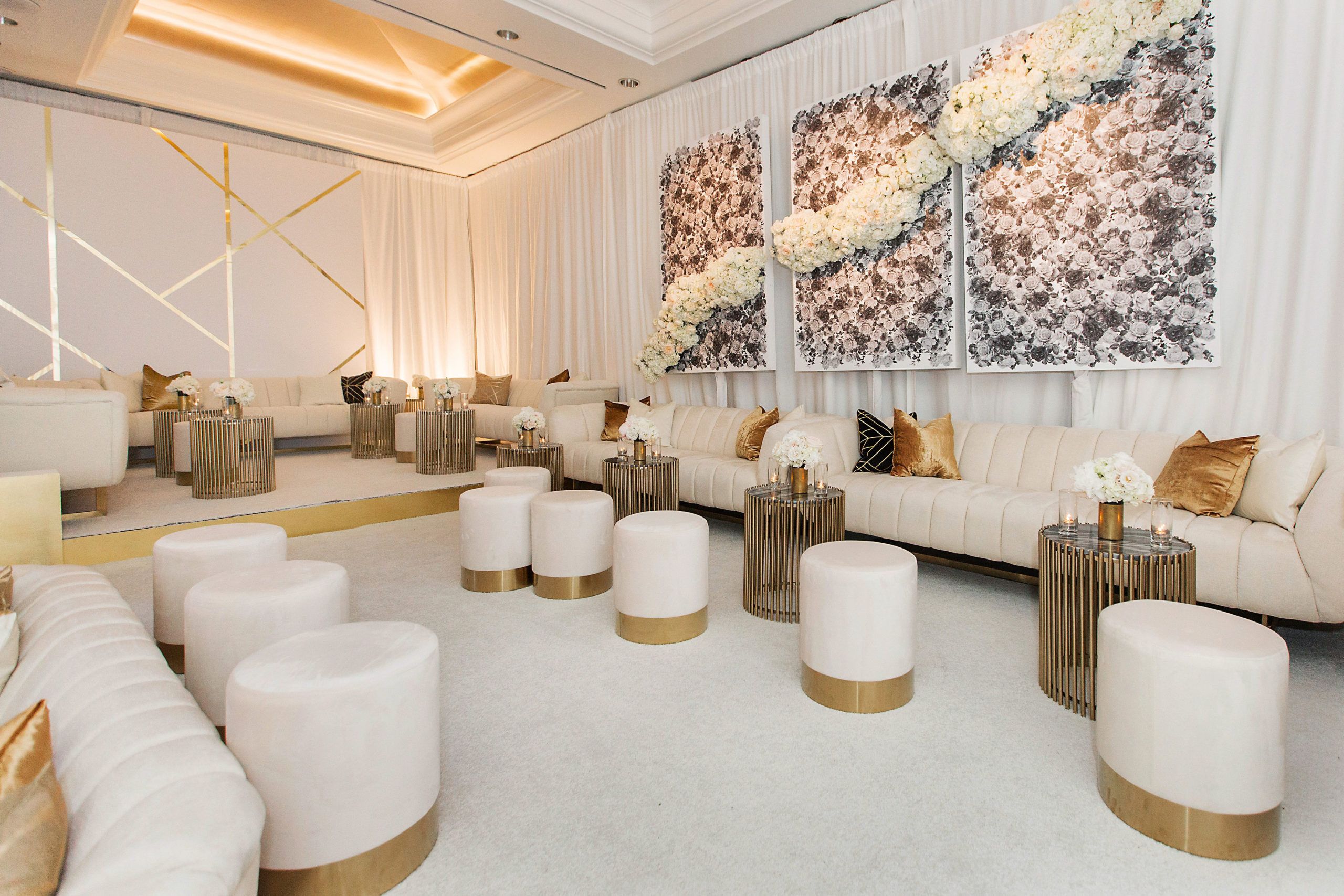 All White and Gold Wedding After Party at Hotel Crescent Court