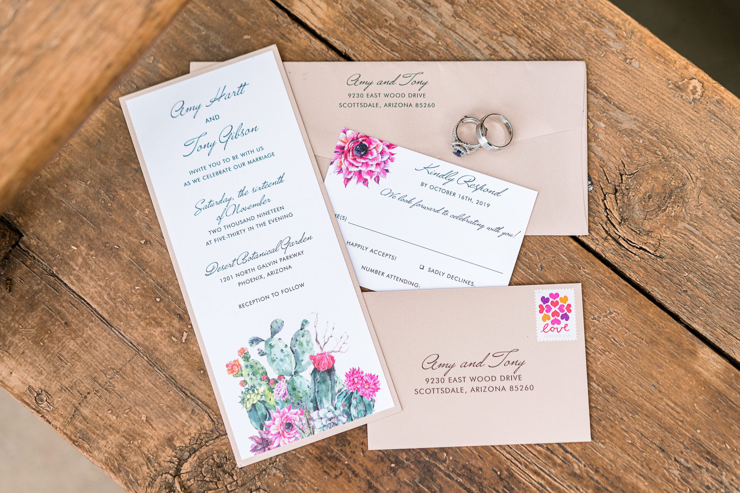 Romantic Outdoor Wedding at Desert Botanical Garden in Phoenix, AZ