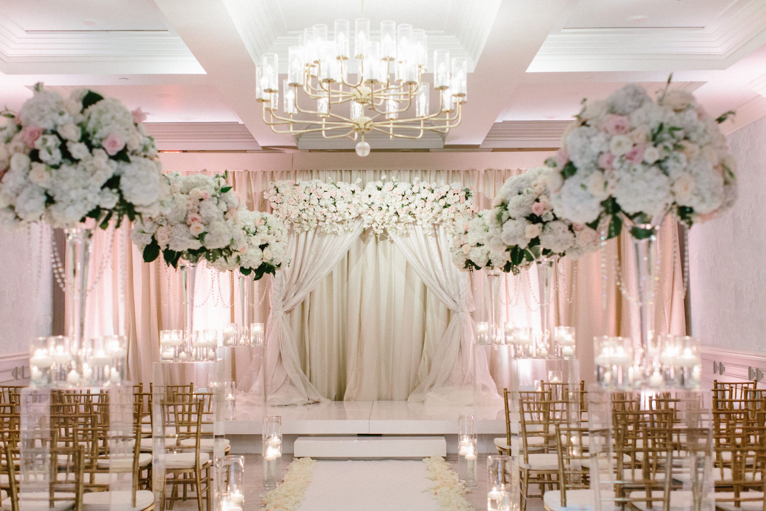 Blush Pink & White Wedding with Gold Chairs at Four Seasons Resort and Club, Dallas at Las Colinas | PartySlate