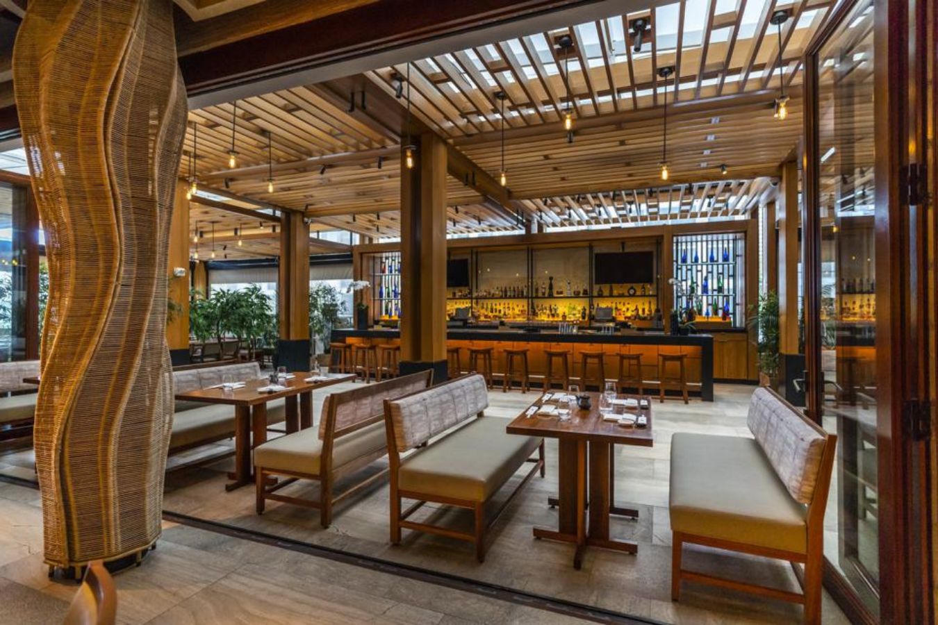 Nobu Miami at Nobu Hotel Miami Beach With Copper Tones and Textured Woods | PartySlate