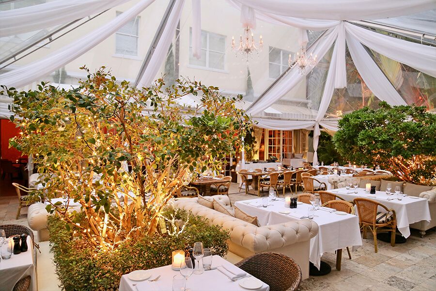 Tented Private Party in The Courtyard at Villa Azur in Miami Beach | PartySlate