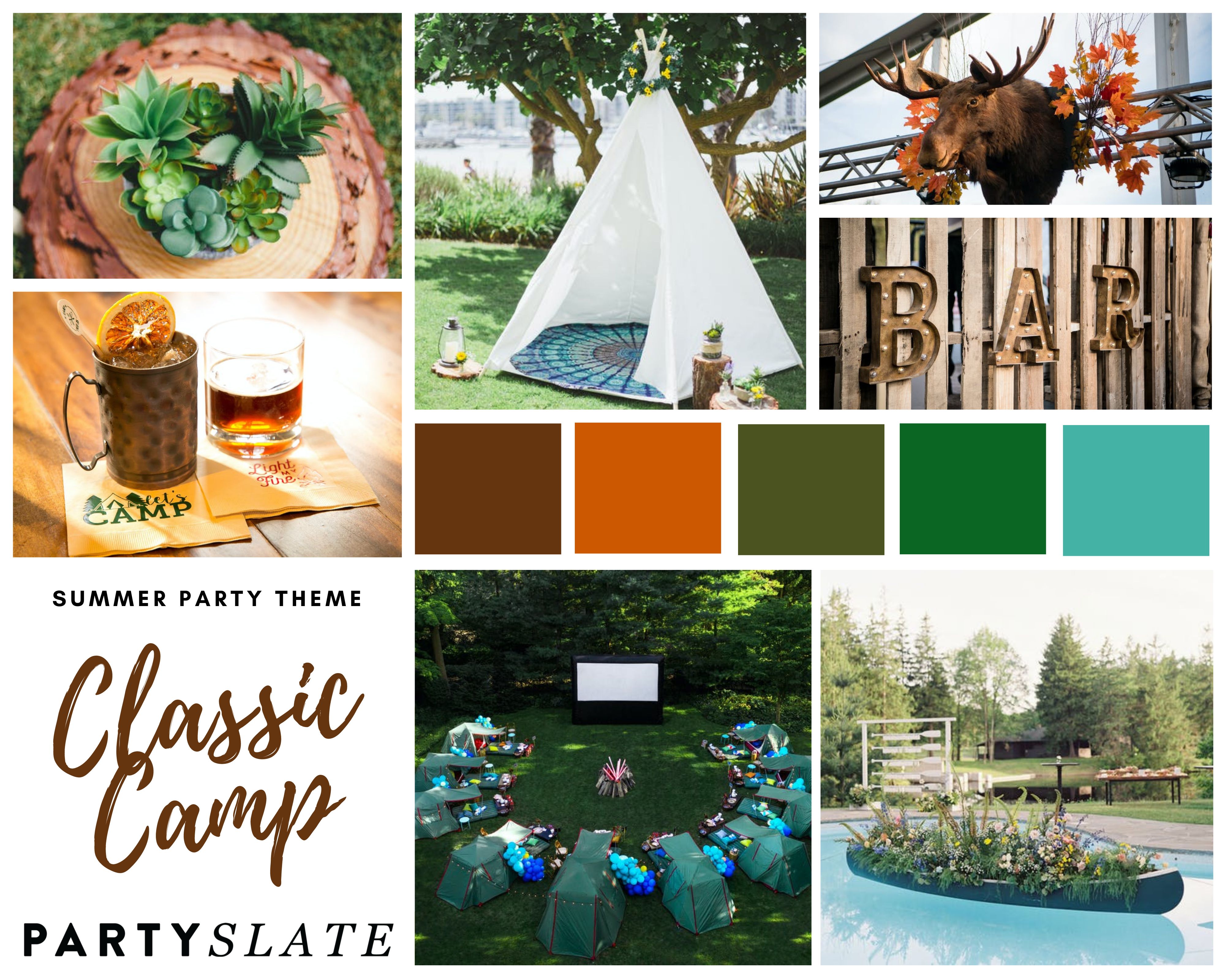 Classic camp inspiration board with camp-like images