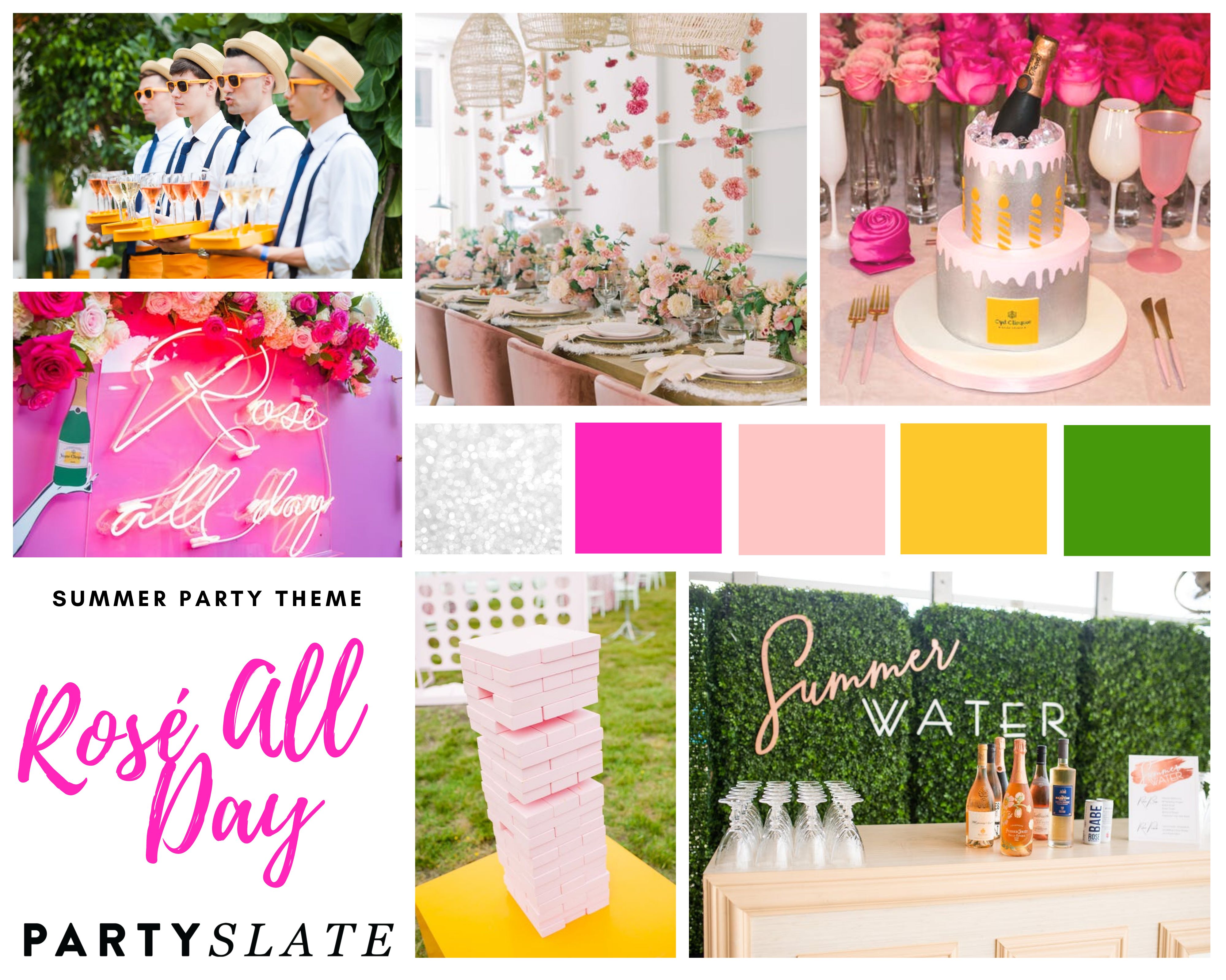 Rosé All Day inspiration board with luxe rosé inspired décor