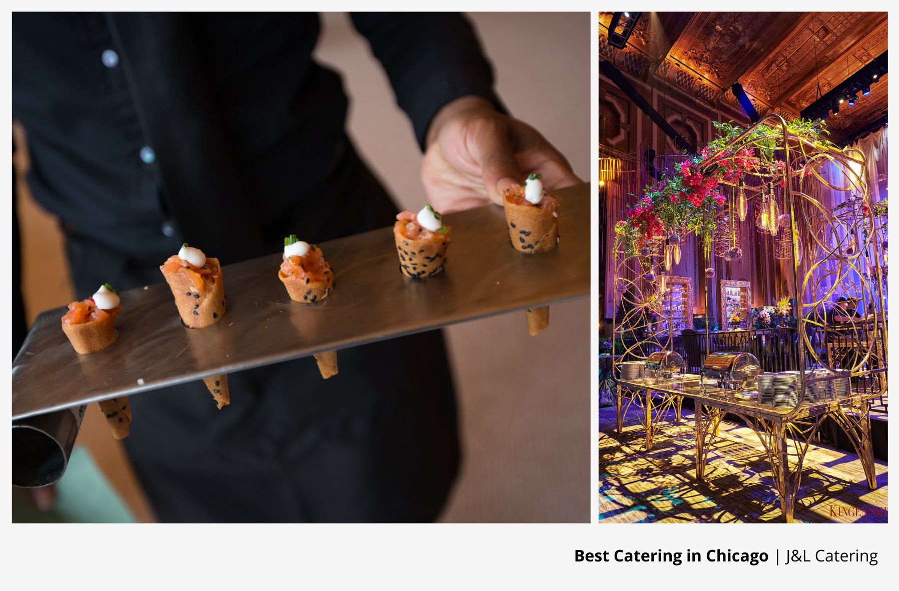 Serving trays of delectable appetizers.