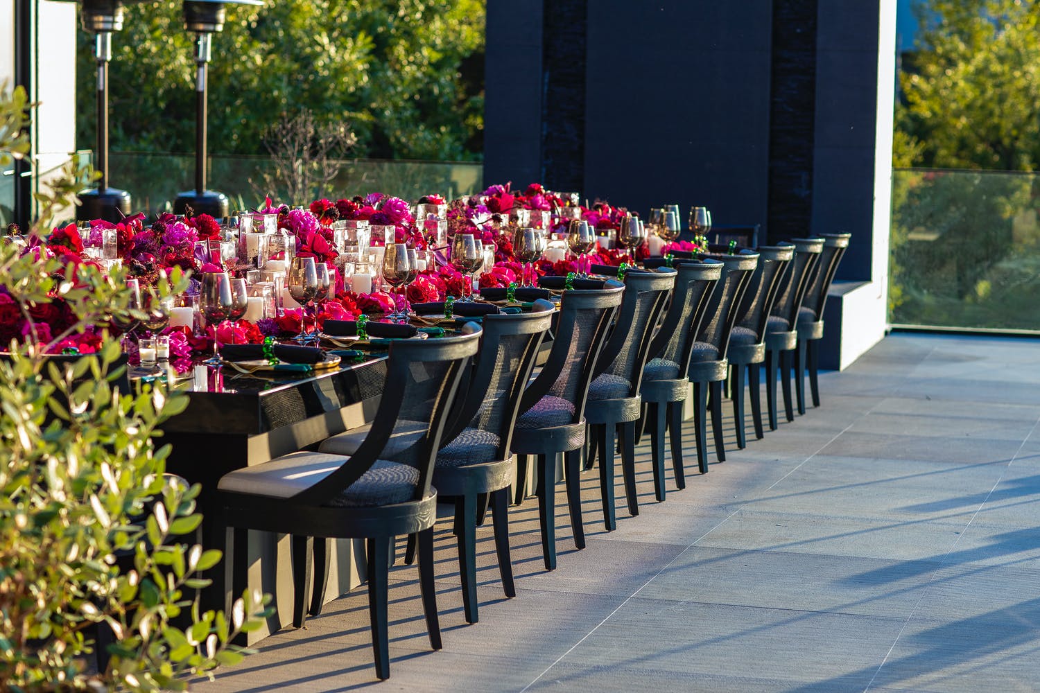 Intimate Birthday Tablescape With Hot Pink Florals and Cuisine | PartySlate