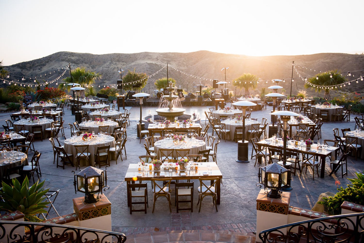 Outdoor Wedding Reception at The Villa at Hummingbird Nest Ranch in Los Angles, CA | PartySlate
