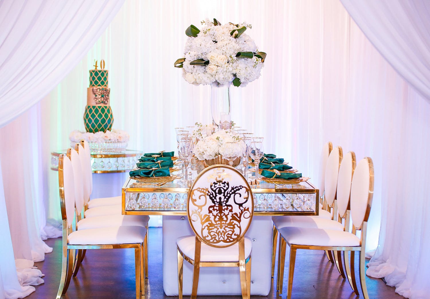 Gold and Green Glam 40th-Birthday Dinner Party Planned by Chloe Cook Events from Houston, TX | PartySlate