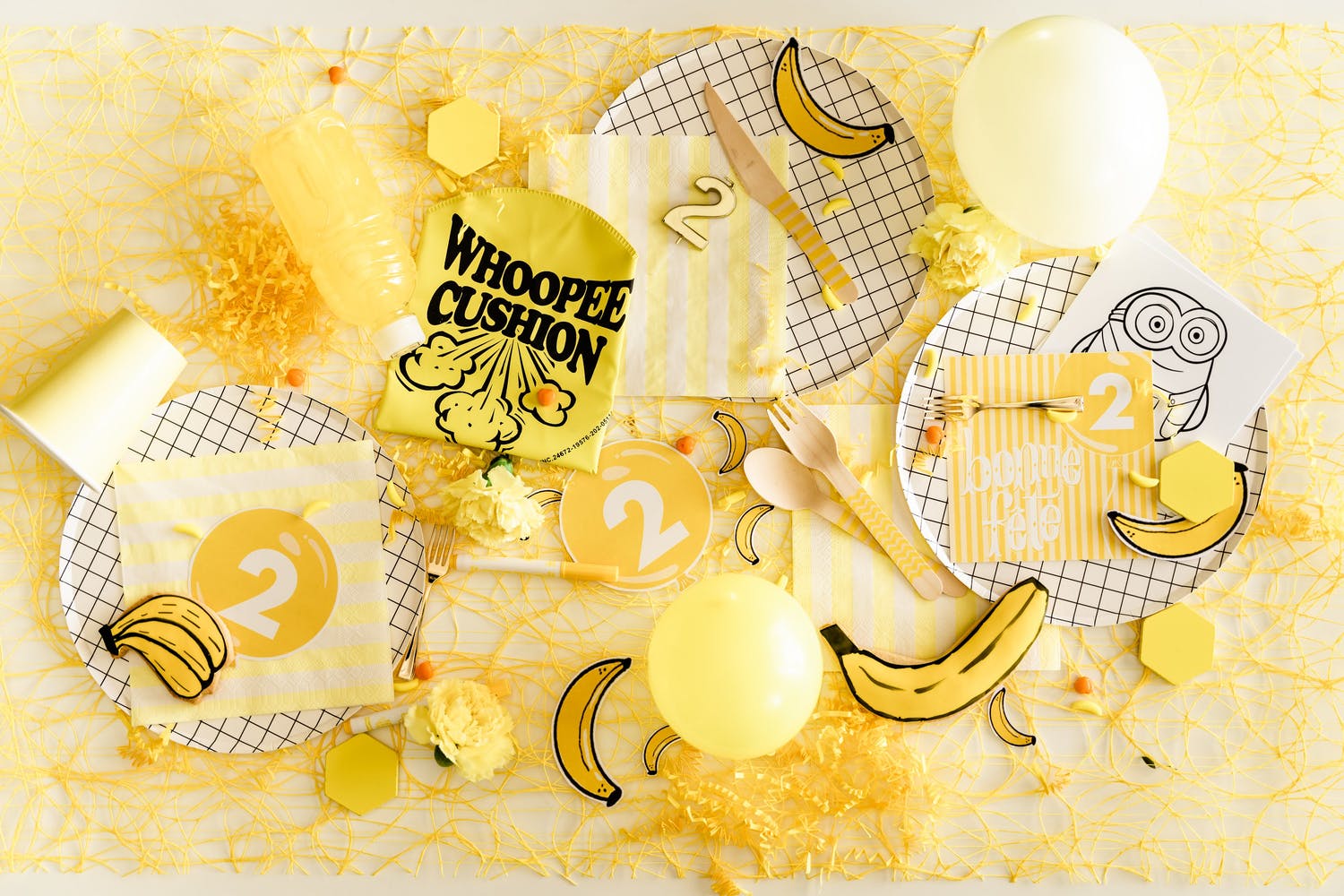 Yellow-colored birthday décor