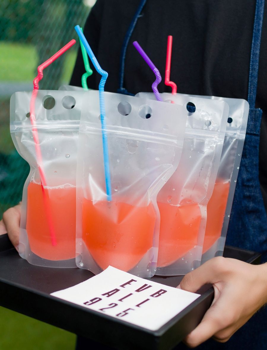Bar Mitzvah Theme with Juice Pouches on Serving Tray | PartySlate