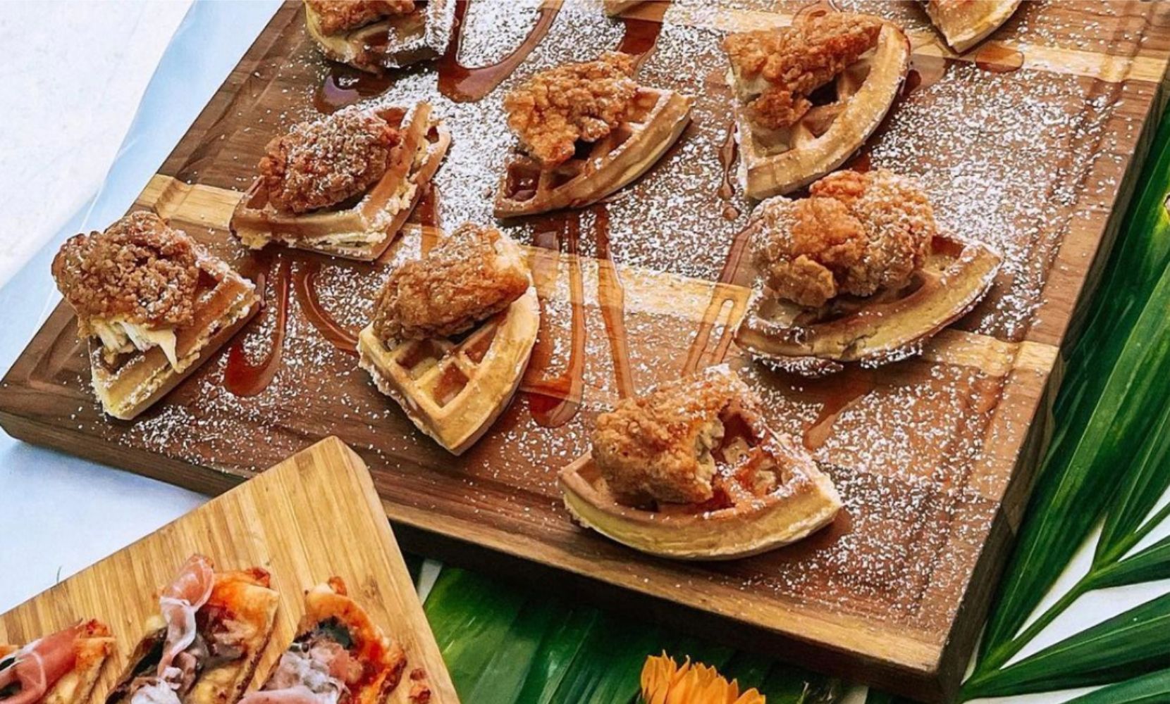 Chicken and waffle appetizers