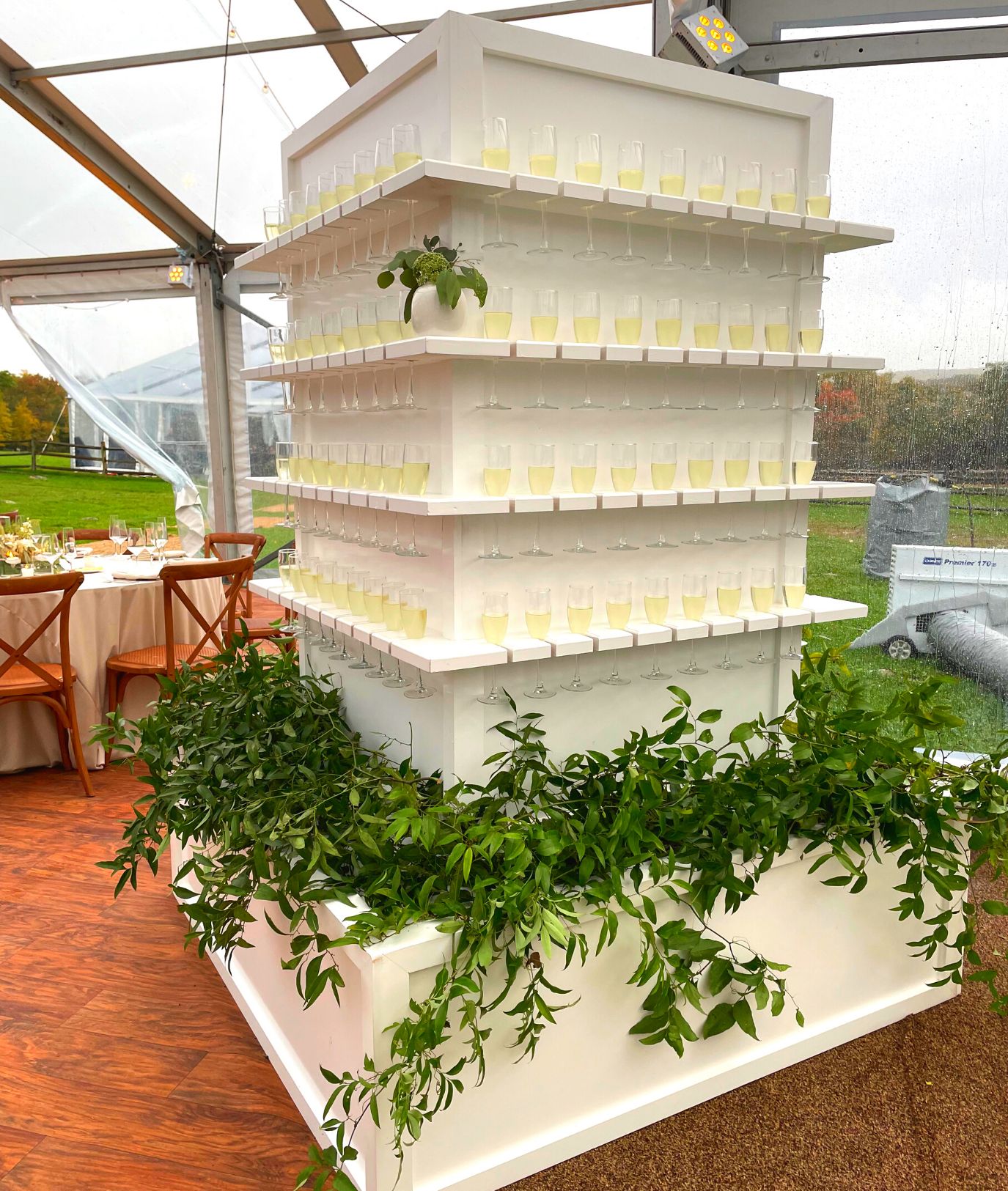 3-D Champagne Display Offers Service From All Sides