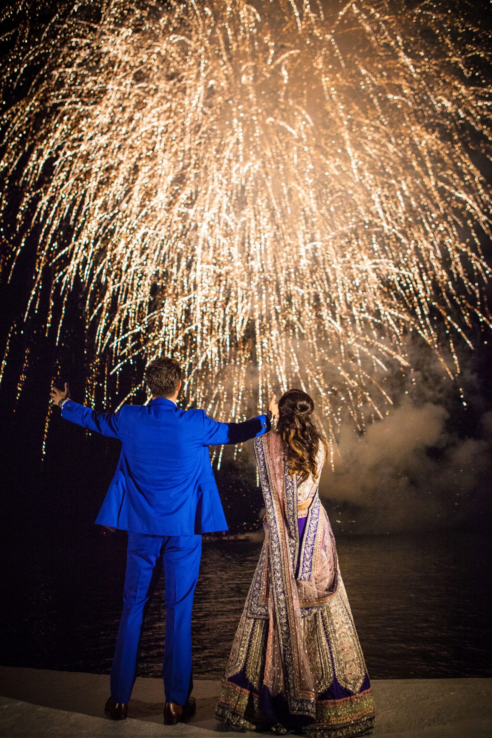 Colorful Outdoor Wedding in Newport, Rhode Island With Firework Send-off | PartySlate