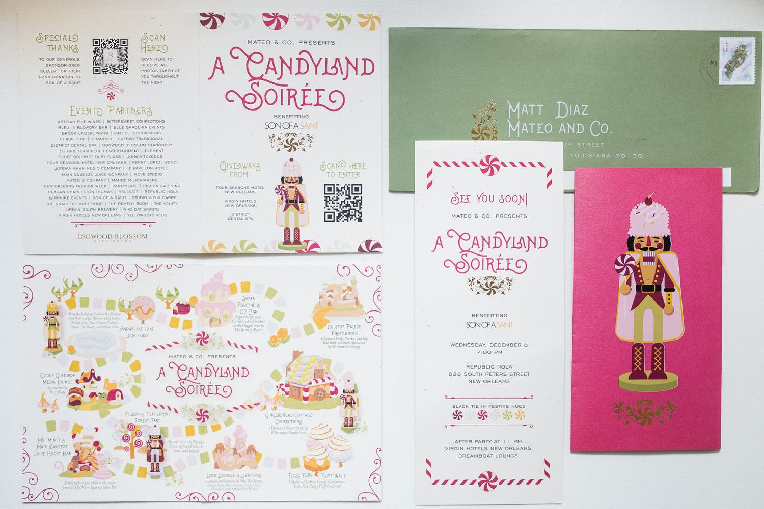 Corporate Candy Land theme party invitation and board game-style map | PartySlate