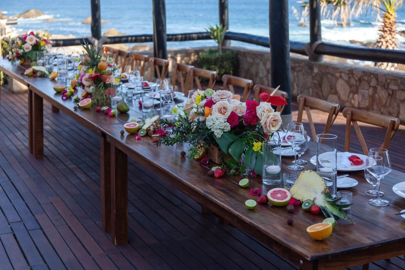 Wedding table with fruit centerpieces | PartySlate