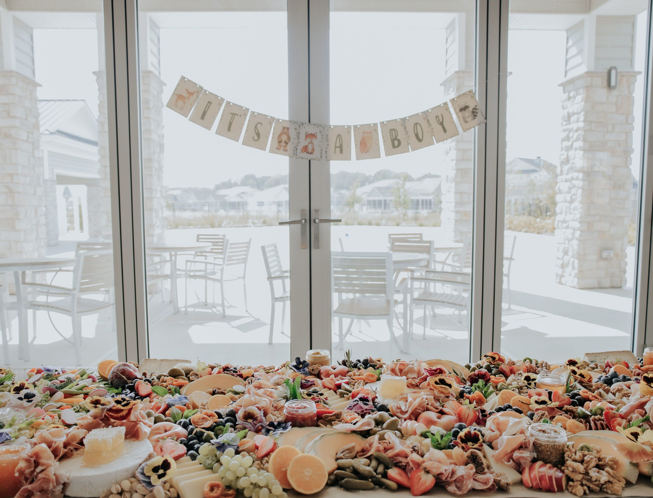 charcuterie grazing board at baby shower | PartySlate