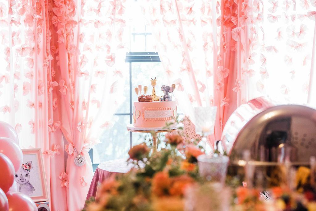 pink baby shower with buffet style lunch | PartySlate