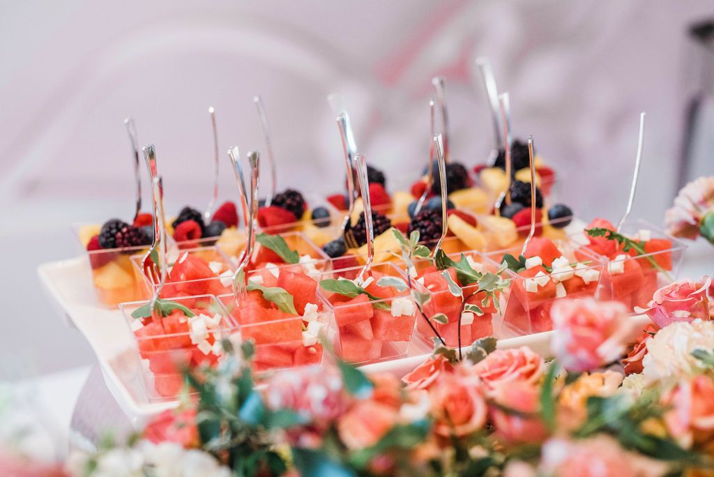 small fruit salads in clear dishes | PartySlate