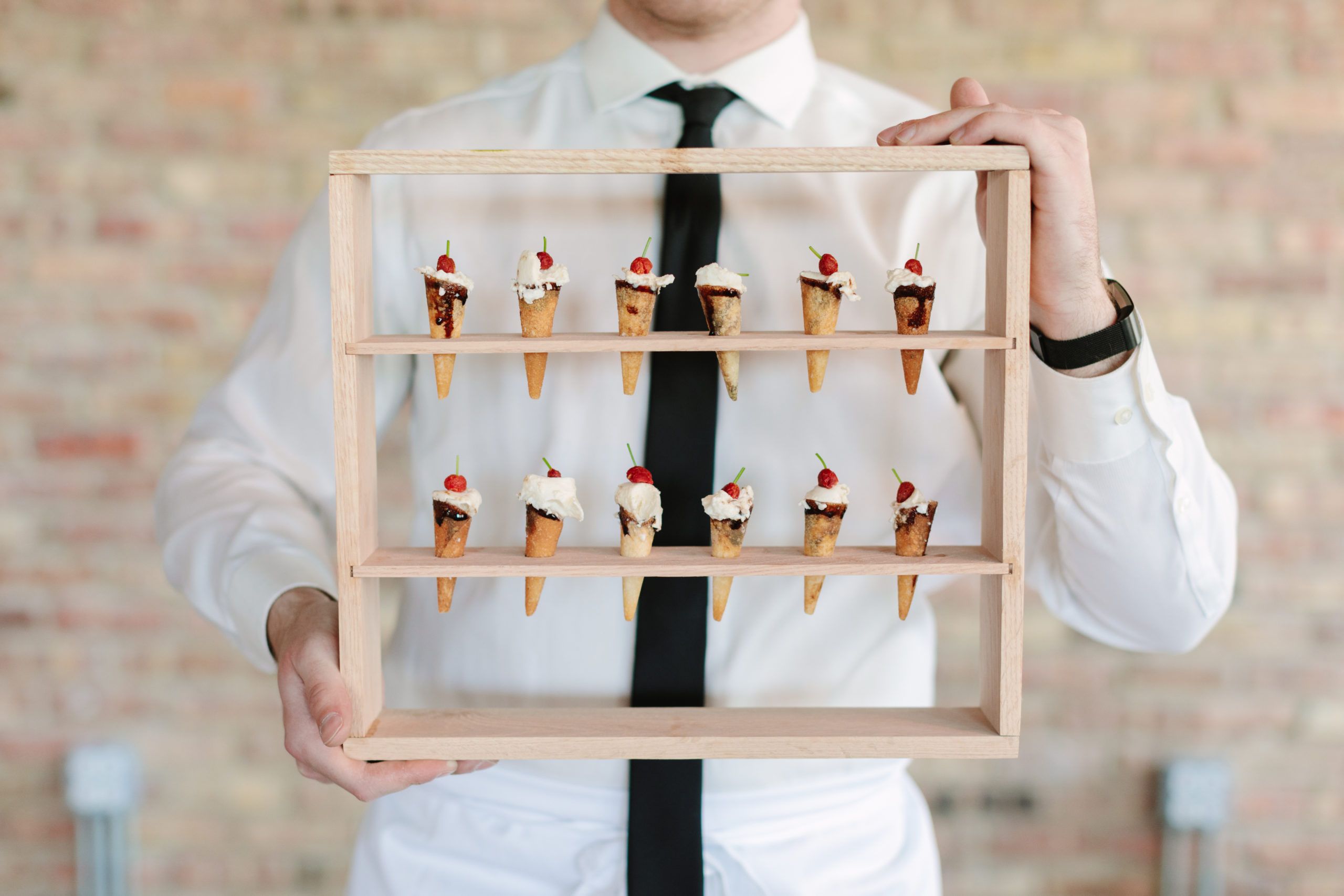 mini ice cream cones in cone holder | PartySlate