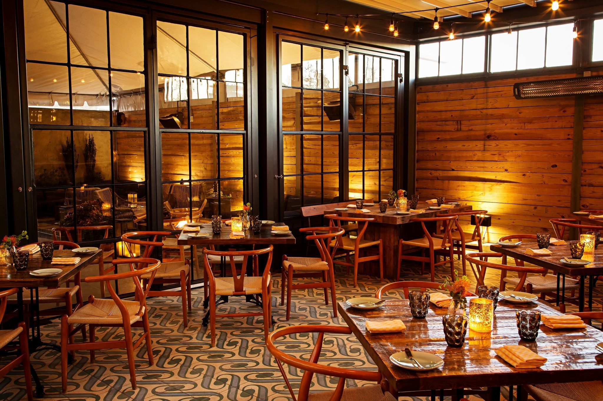 Masseria private dining dc outdoor patio space with glass doors | PartySlate