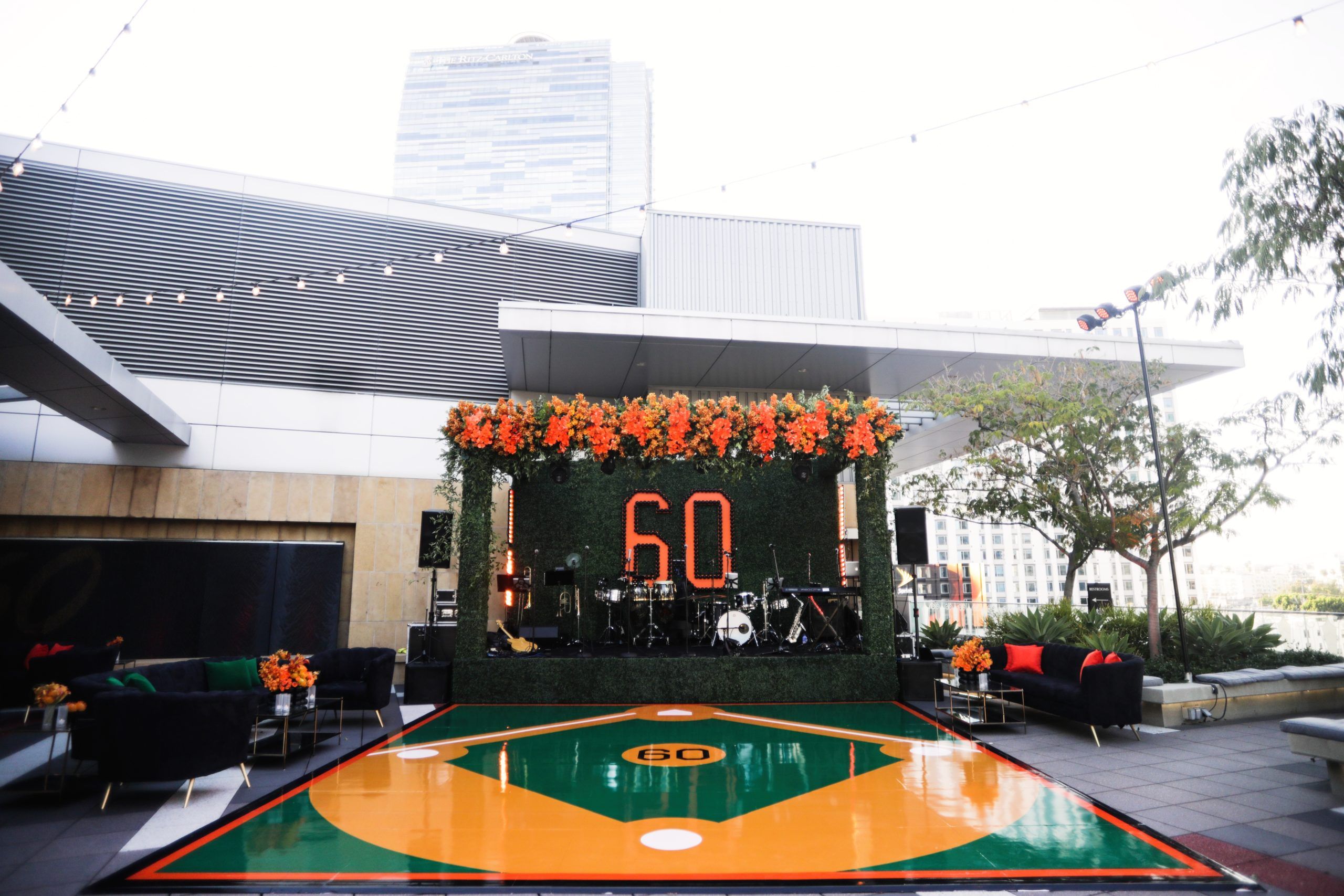 baseball themed birthday party with stage and pitchers mound | PartySlate