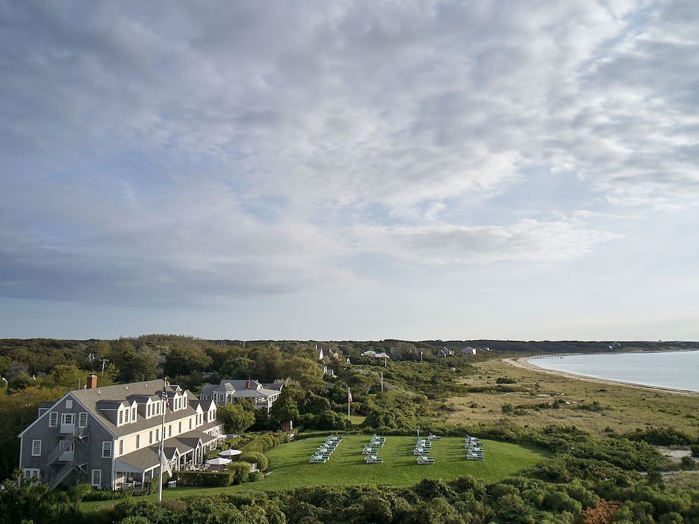 ariel view of The Wauwinet nantucket wedding venue | PartySlate