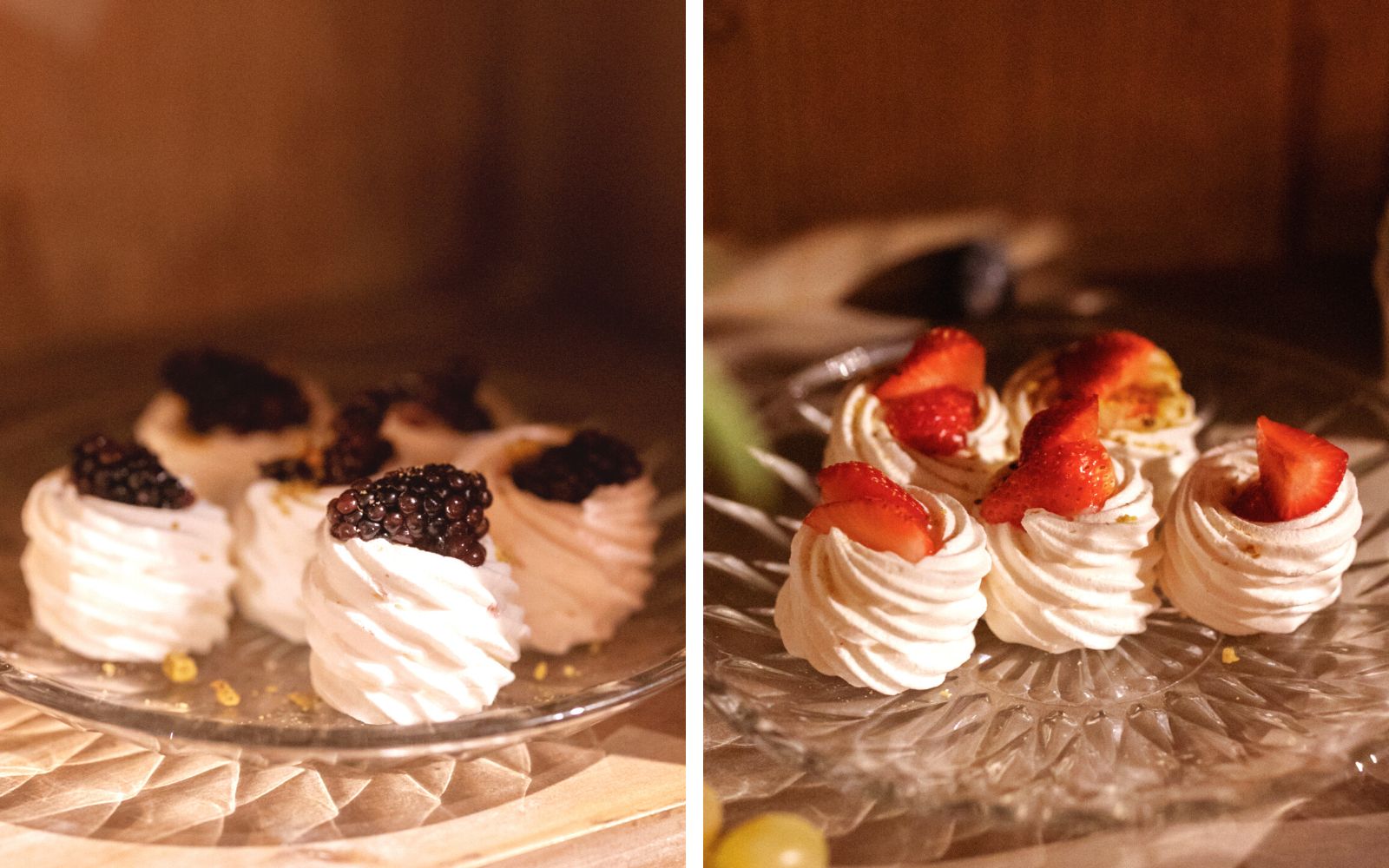Fruit merengue treats.