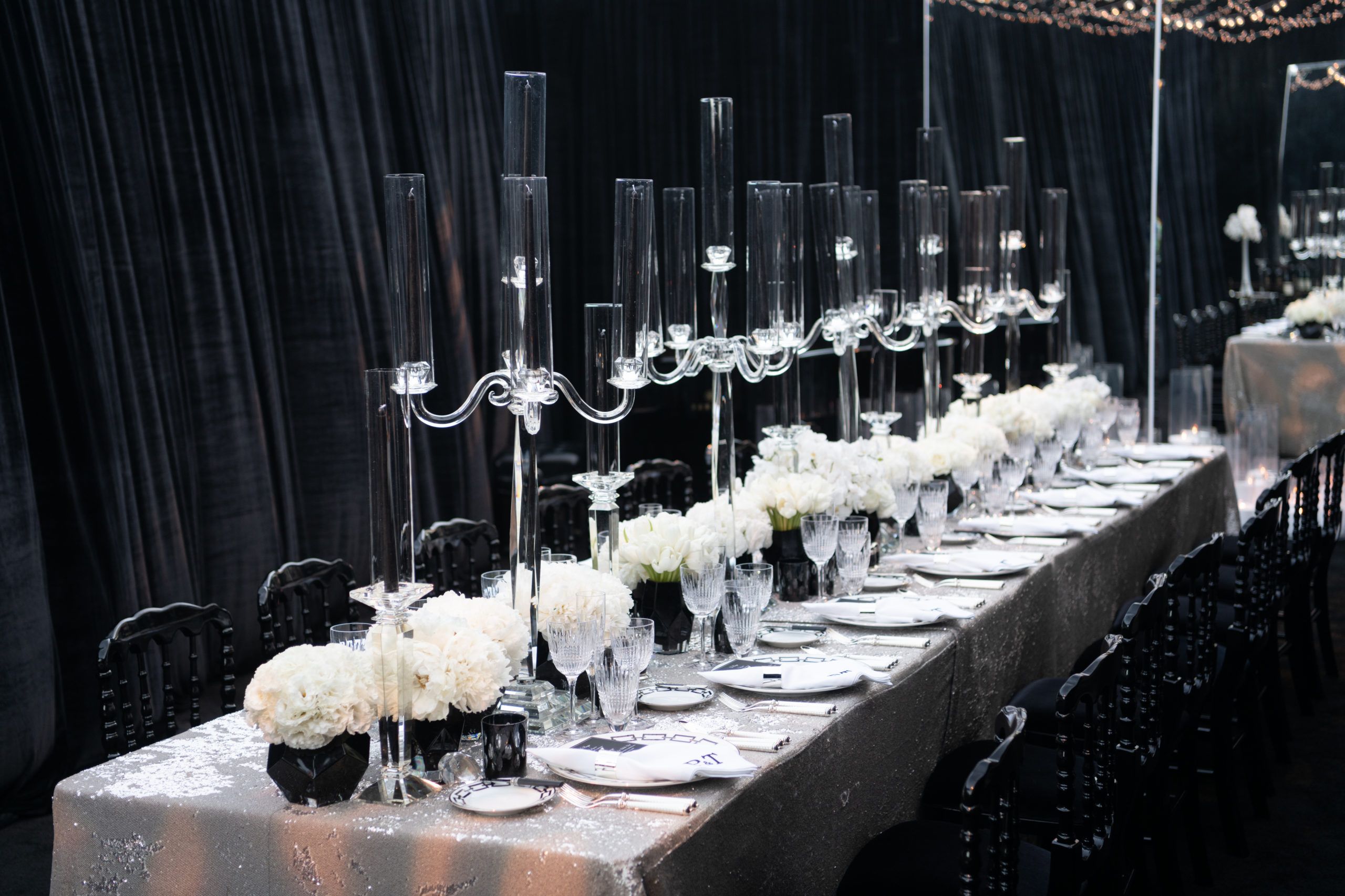 Monochrome Dinner Party in Los Angeles, California