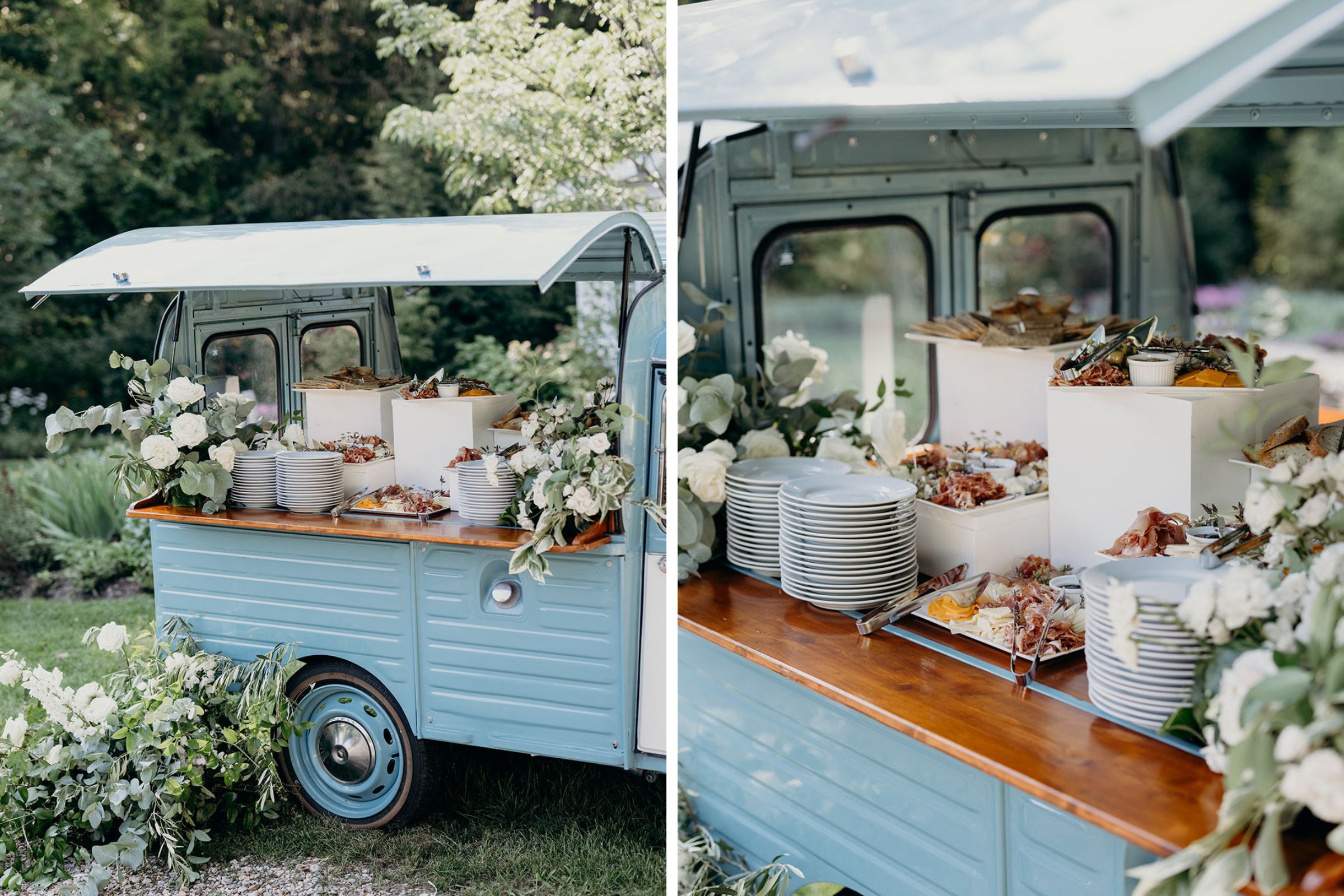 A blue mobile bar.