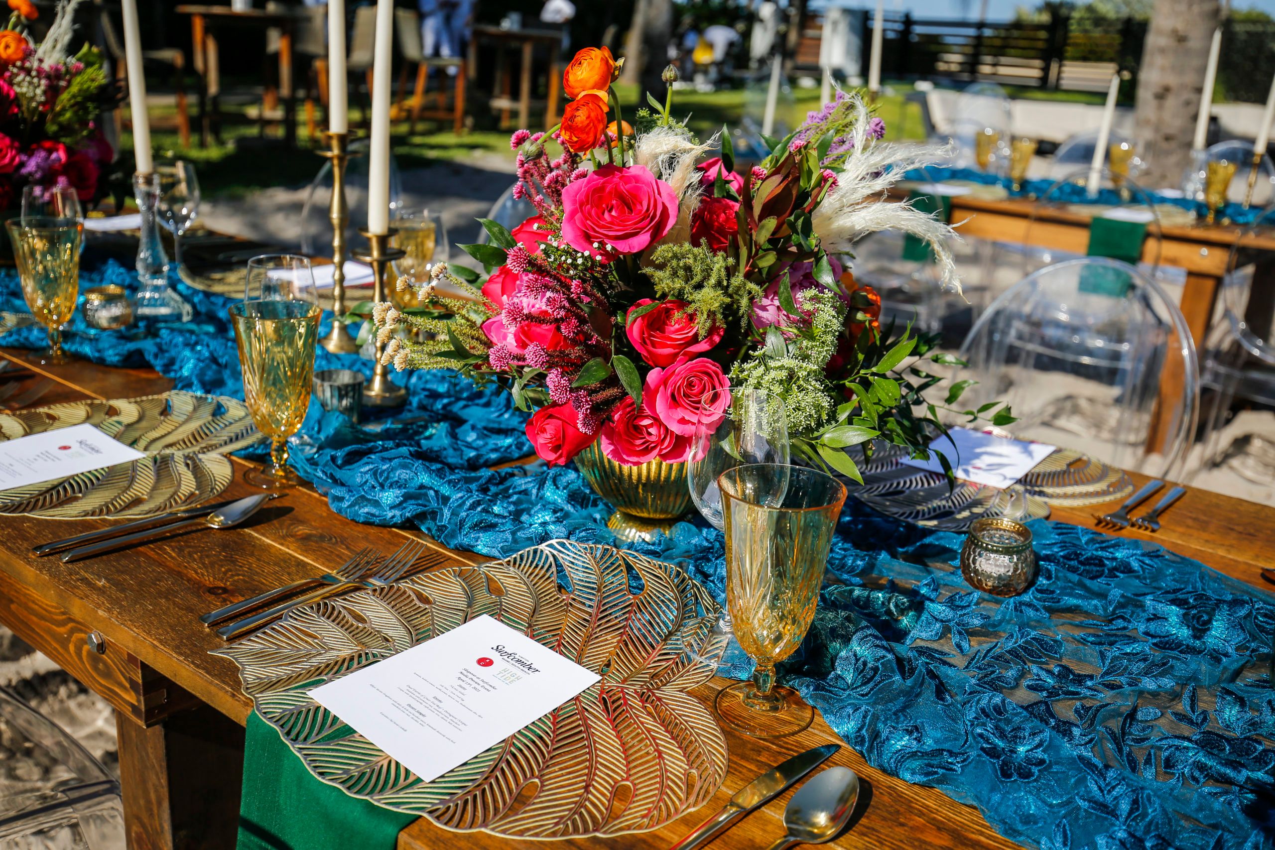 Vibrant Outdoor Dinner Party at Kimpton Surfcomber in Miami Beach, Florida