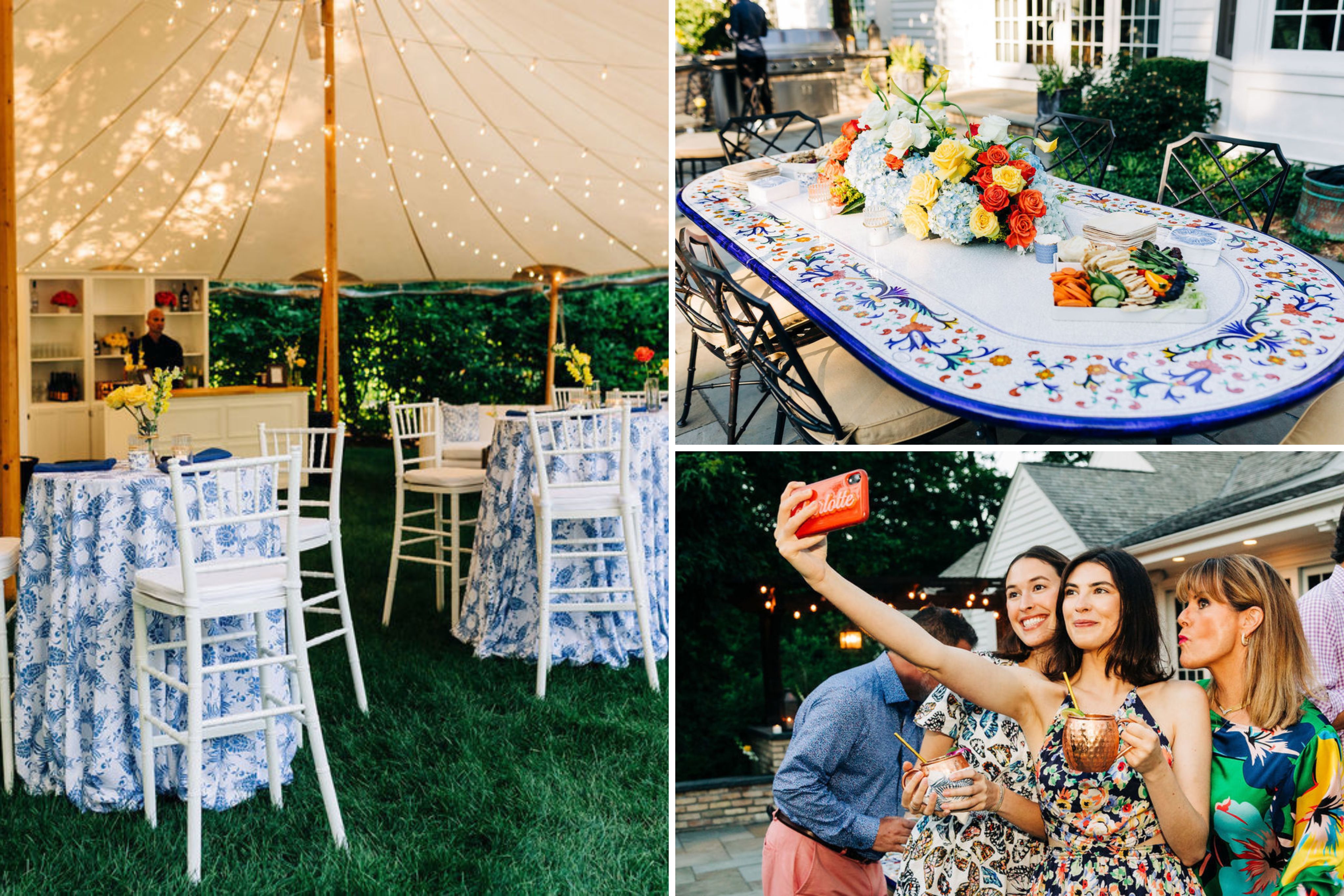 Colorful outdoor cocktail party