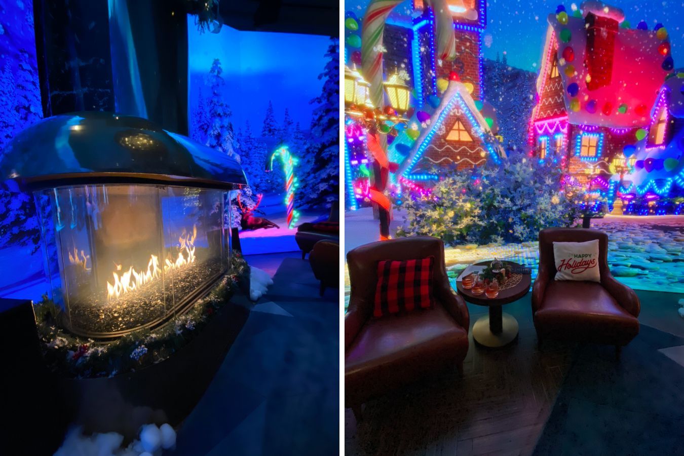 Fireplace inspired lounge area