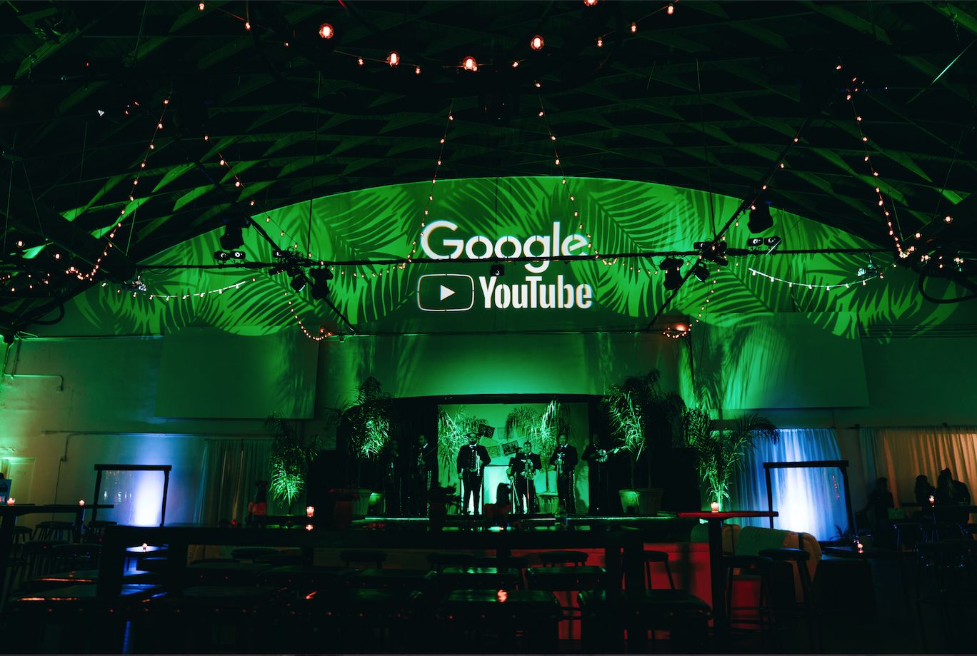 Festive Green and Red Google x Youtube Holiday Party in Los Angeles, CA