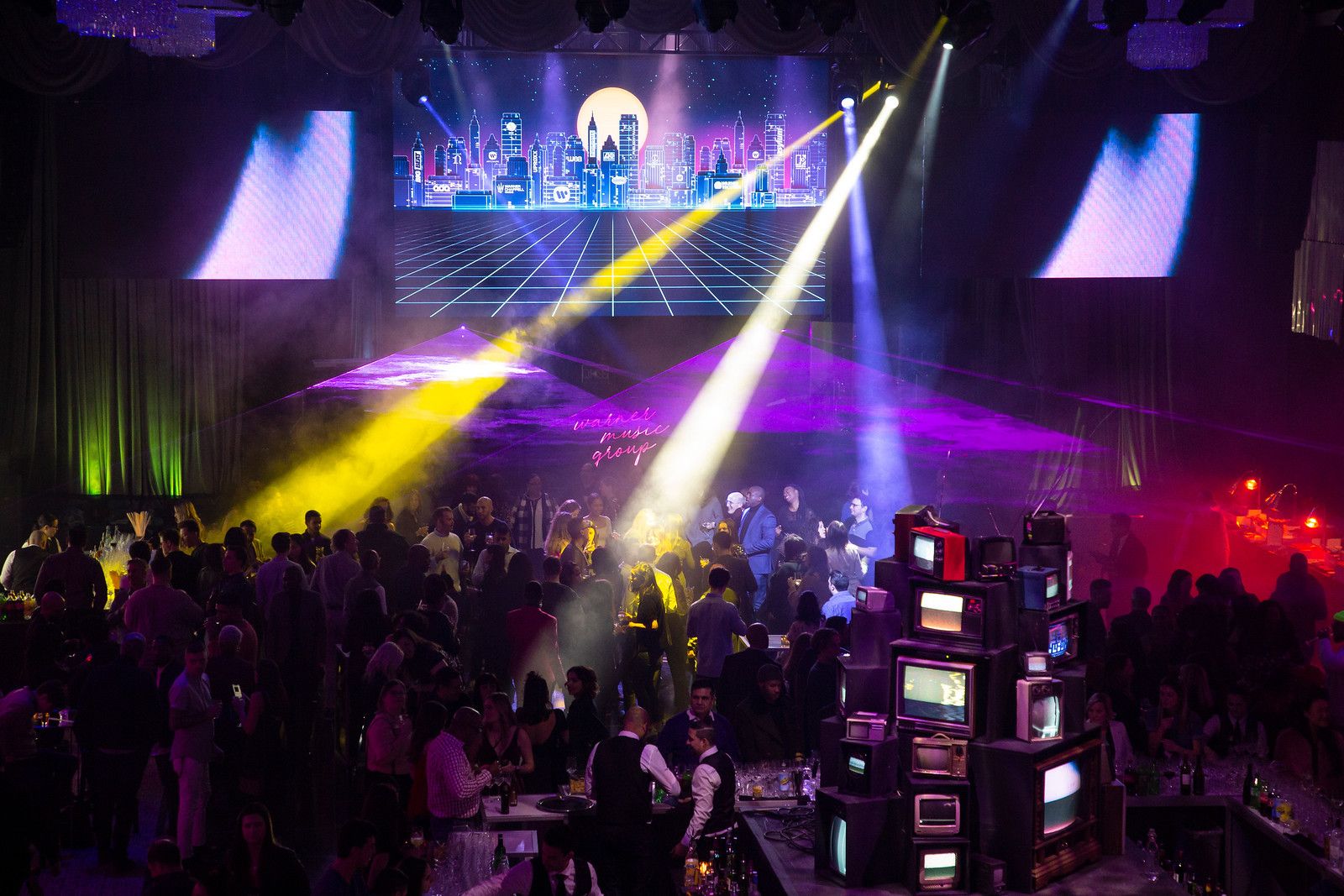 Throwback 1980's Neon Corporate Holiday Party at Ziegfeld Ballroom in New York City