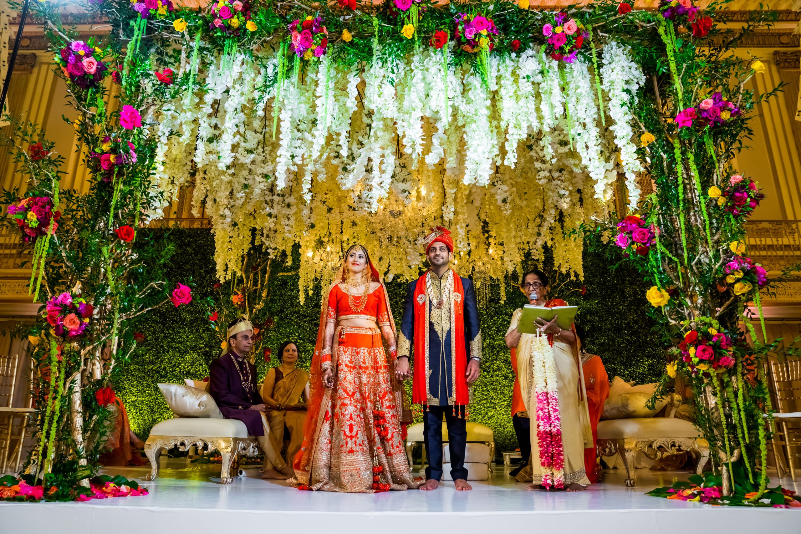 Vibrant and Colorful Indian Wedding Mandap at The Palmer House