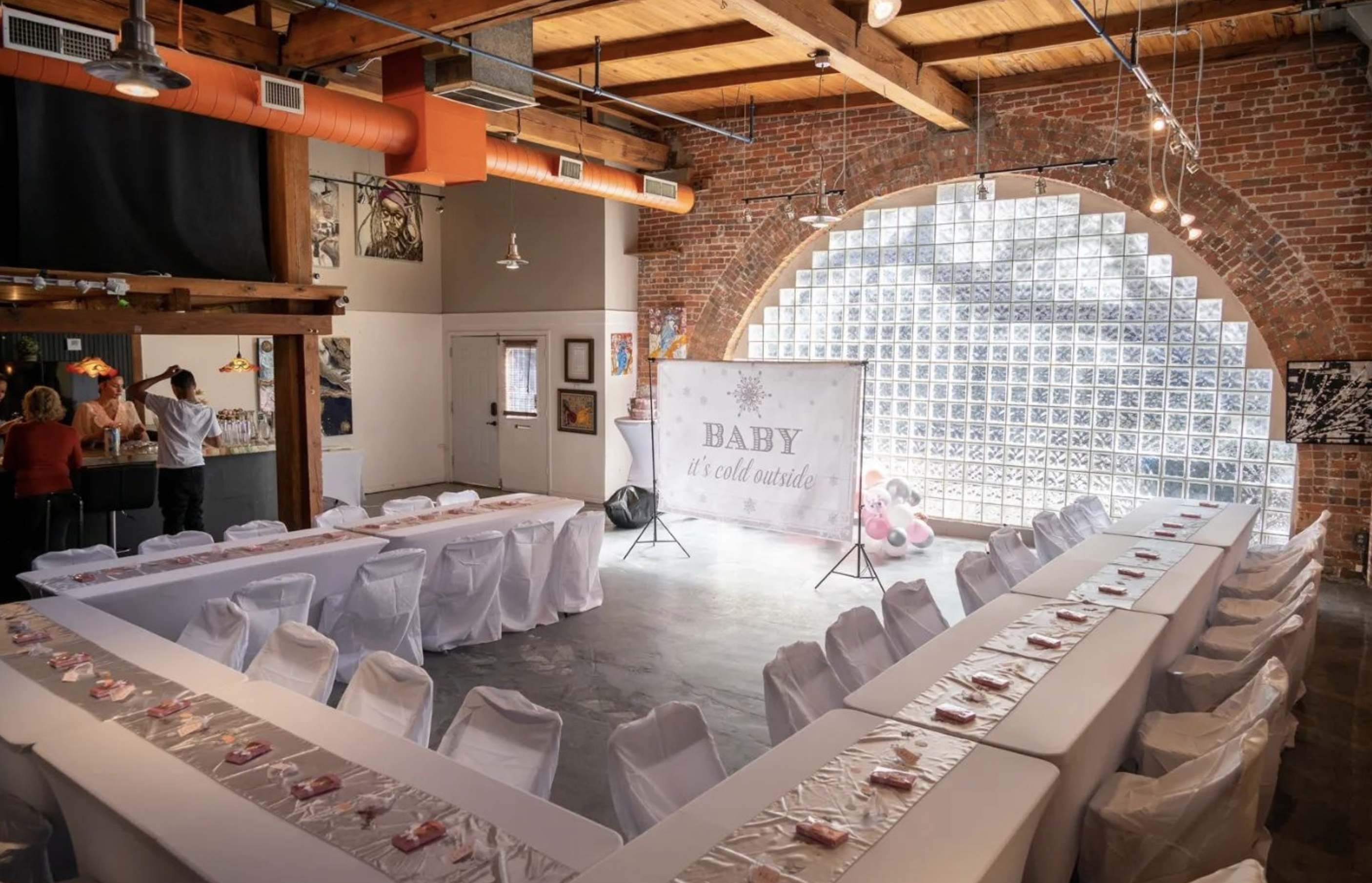 Baby It's Cold Outside Pink and White Baby Shower