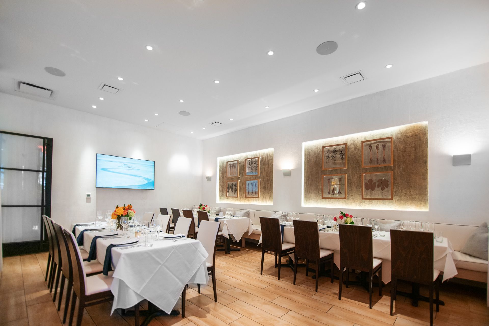 Private dinner party in the White Room at Fig & Olive in Houston, TX | PartySlate