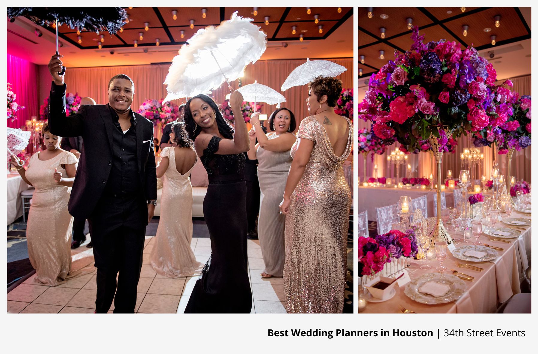 Pink and purple floral wedding